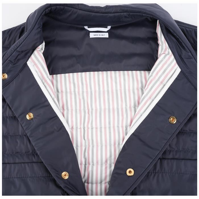 THOM BROWNE Diagonal Stripe Down Shirt Jacket Navy Men
