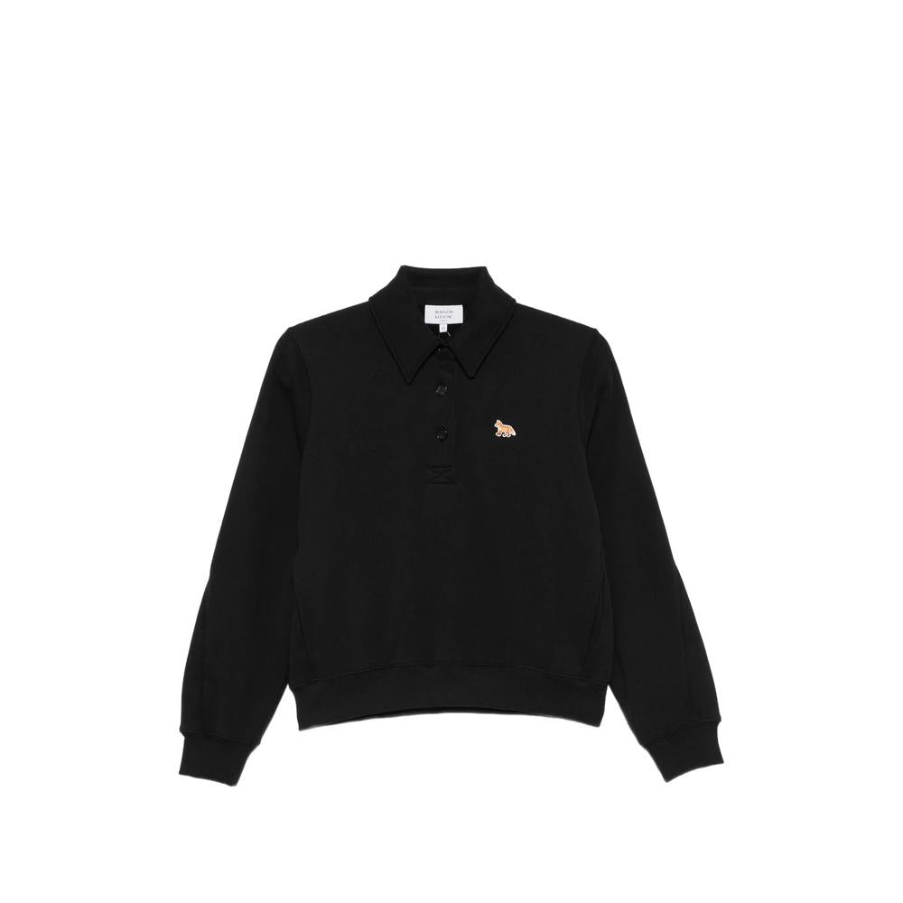 Maison Kitsune Black Cotton Logo Sweatshirt for Women