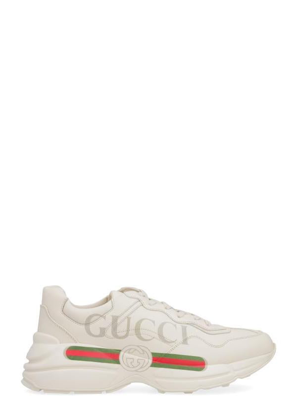 GUCCI Rhyton Logo Leather Low Top Sneakers