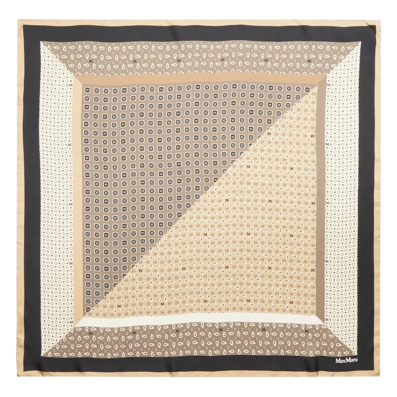 Max Mara Silk Scarf Carré 90 White