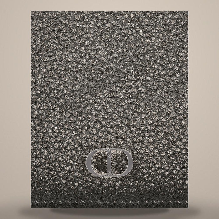 DIOR Black Grained Calfskin CD Icon Money Clip Card Holder