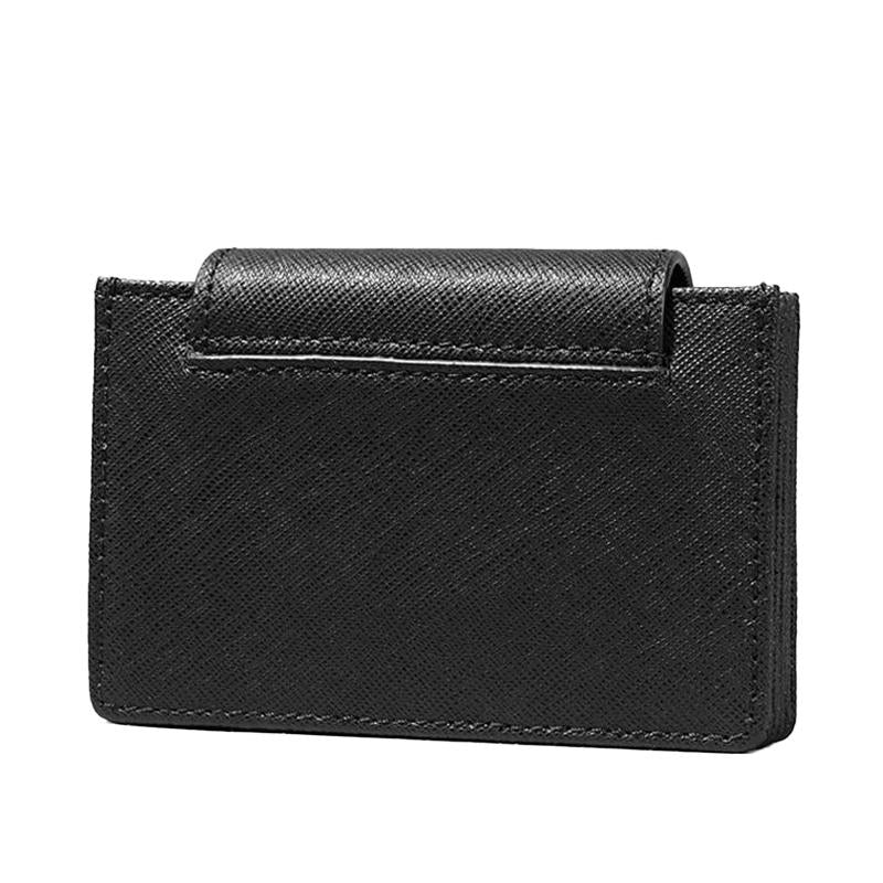 Vivienne Westwood Saffiano Leather Flap Card Holder Black Wallet