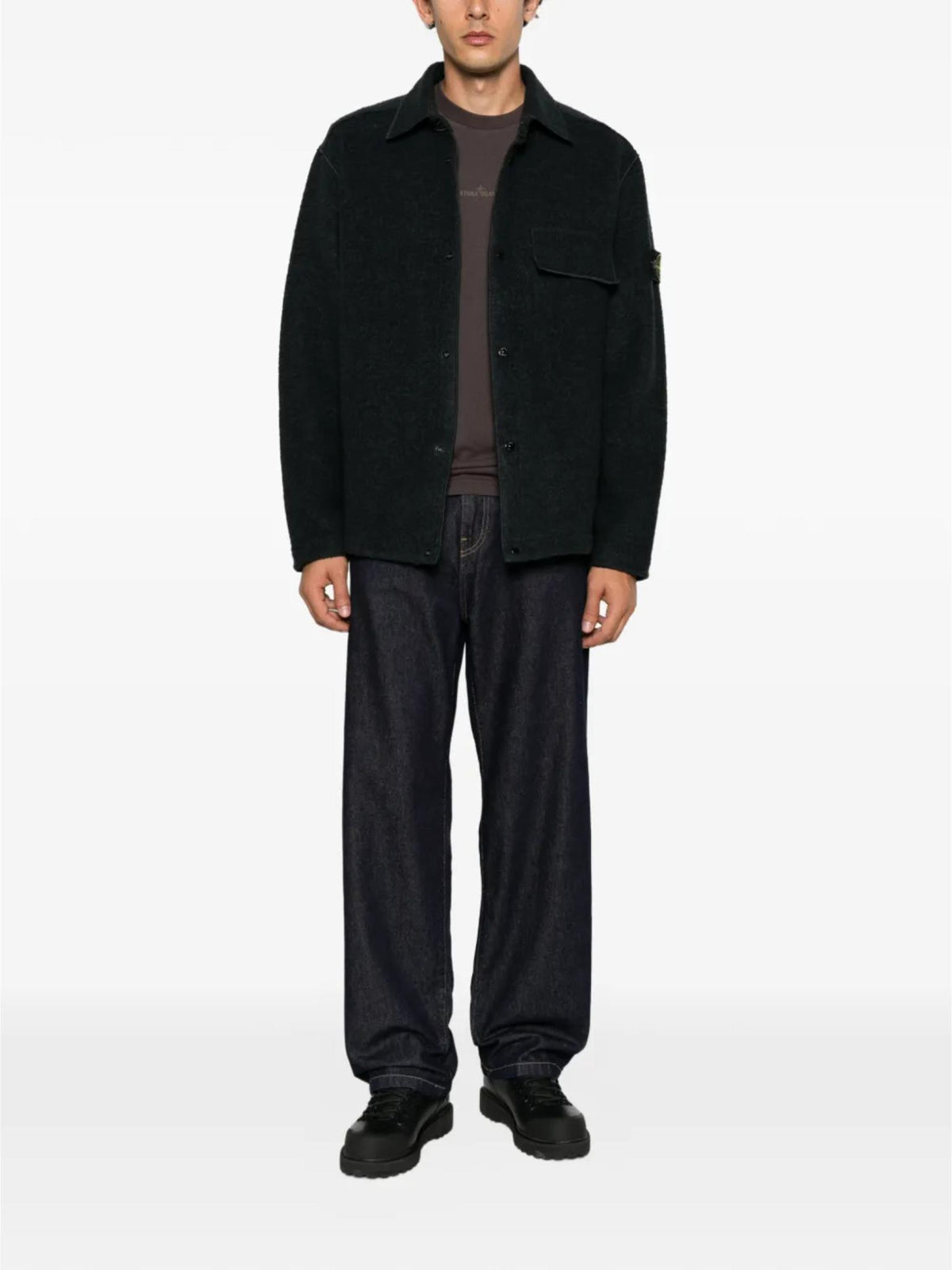 STONE ISLAND Black Casual Jacket