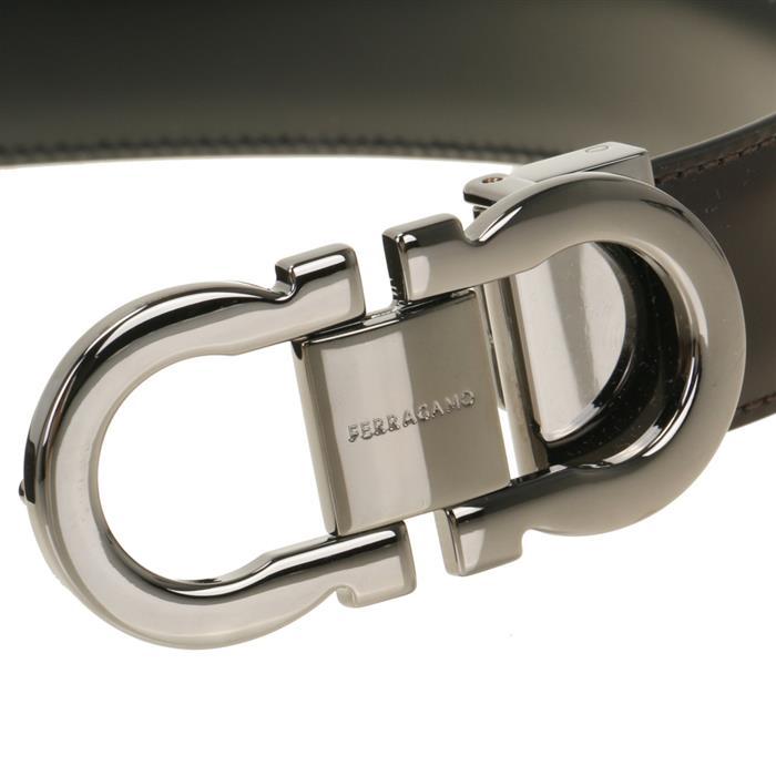 Ferragamo Gancini Reversible Leather Belt Black/Brown Men’s
