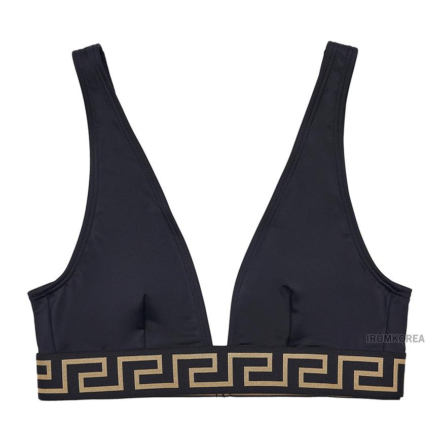 Versace Greca Border Top Swimsuit Black Women’s Swimwear