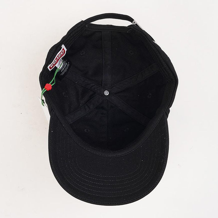 KENZO Boke Heart Embroidered Unisex Cotton Cap Black