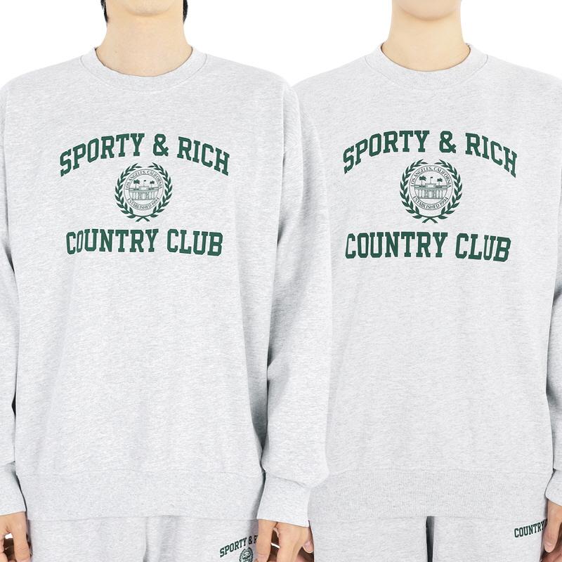 SPORTY&RICH Unisex Grey Country Club Sweatshirt