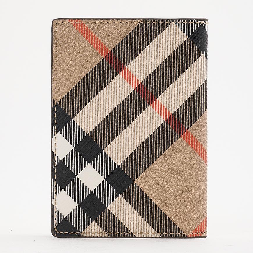 BURBERRY Men’s Check Folding Card Holder Wallet
