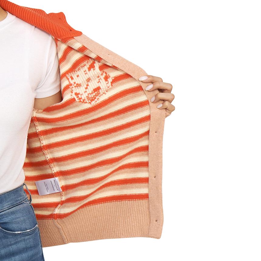Maison Kitsune Fox Head Stripe Women’s Cardigan NW00503KM0329 0019