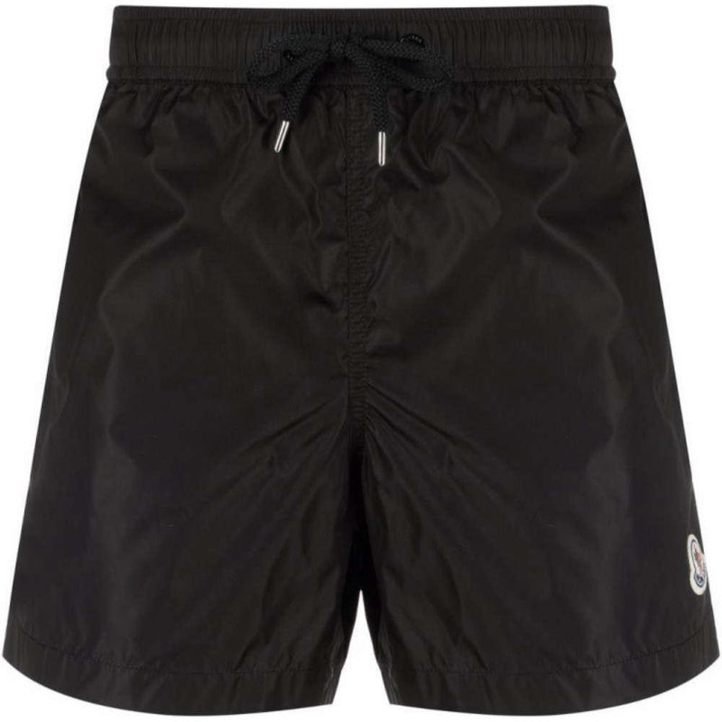 Moncler Logo Patch Black Swim Shorts Men’s