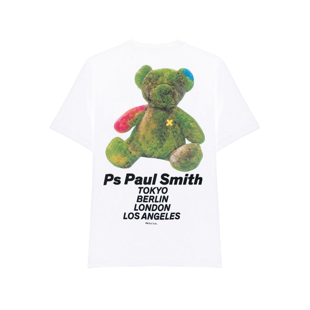 Paul Smith Bear Print White T-Shirt M2R 011R NP4694 01