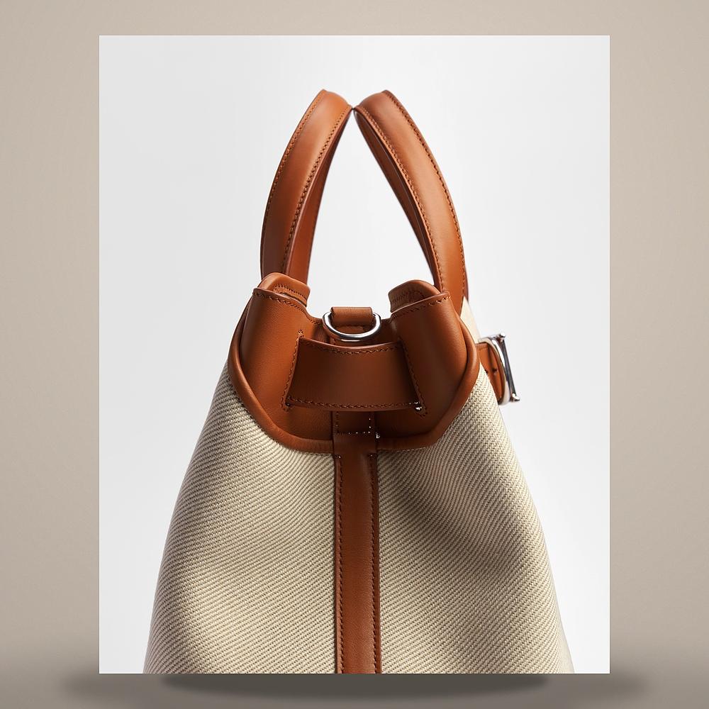 DIOR Beige Cotton Canvas Tan Smooth Calfskin Normandy Medium To 1LLSH335YBY H173