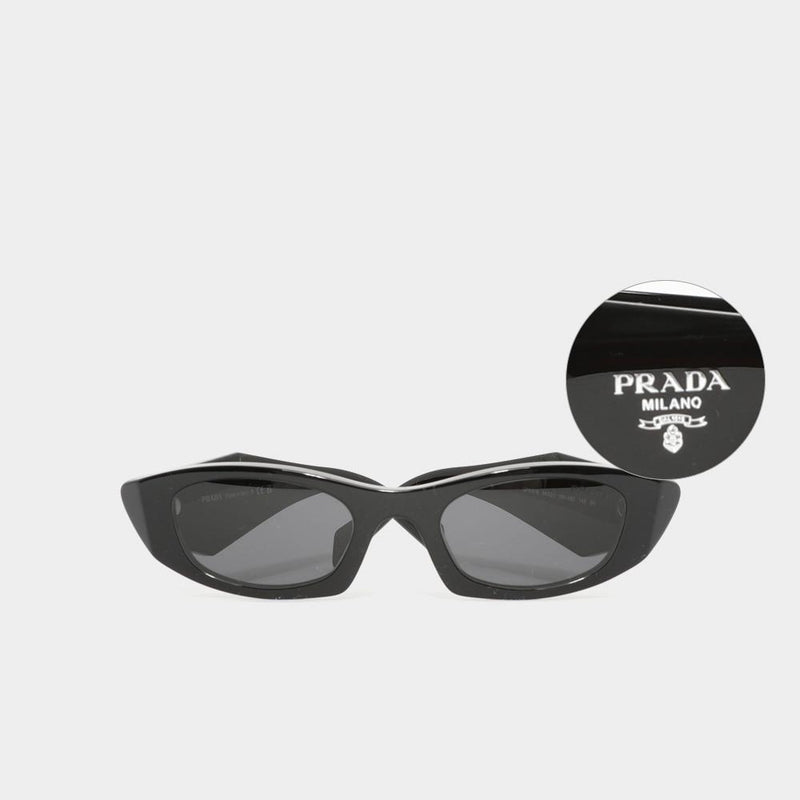 PRADA Triangle Logo Cat Eye Black Unisex Sunglasses