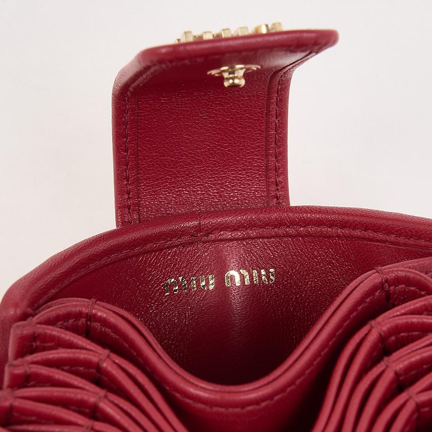 Miu Miu Women’s Matelassé Nappa Leather Card Holder 5MC280 AFPP F0011