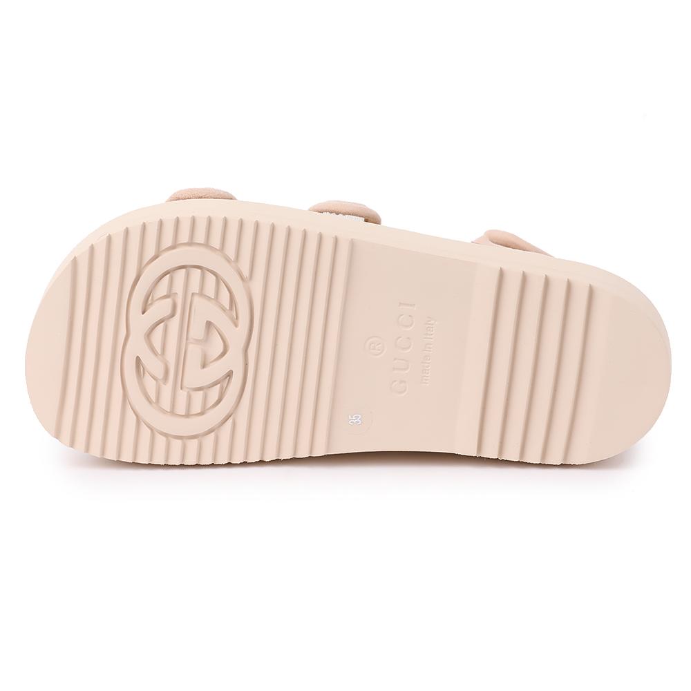 GUCCI Crystal GG Sandals Women’s Black Leather Sandals