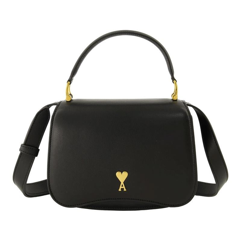 AMI Heart Logo Canvas Tote Bag Black