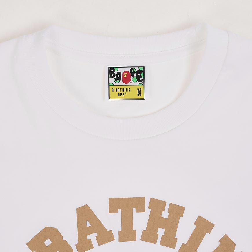 BAPE First Camo College Tee Men’s White T-Shirt 001 TEM301013 MWHD