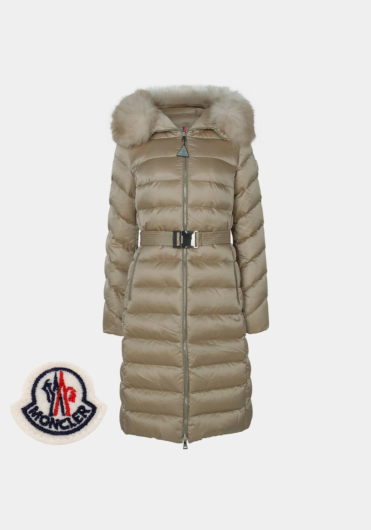 Moncler Beige Goose Down Long Jacket 1C00035 59685 229