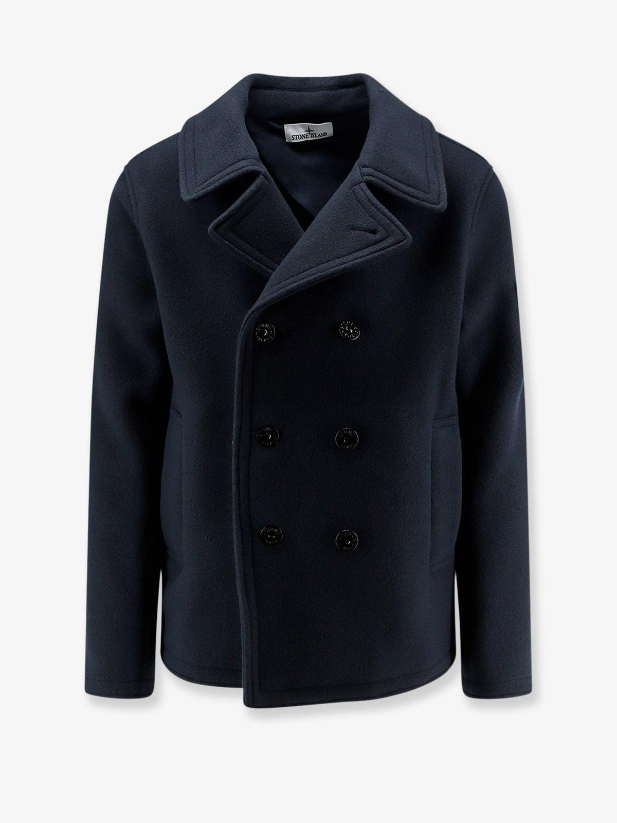 STONE ISLAND Black Cotton Trench Coat