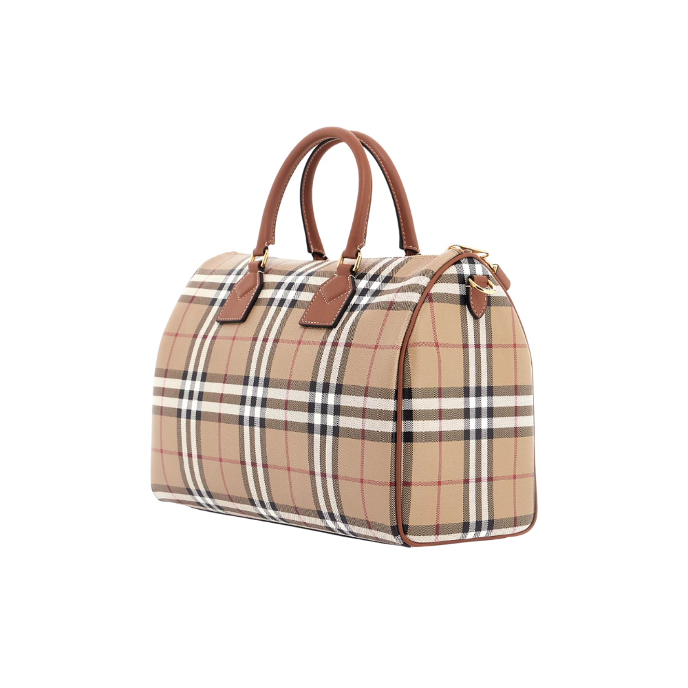 BURBERRY Check Medium Bowling Bag Brown Women’s Tote Bag