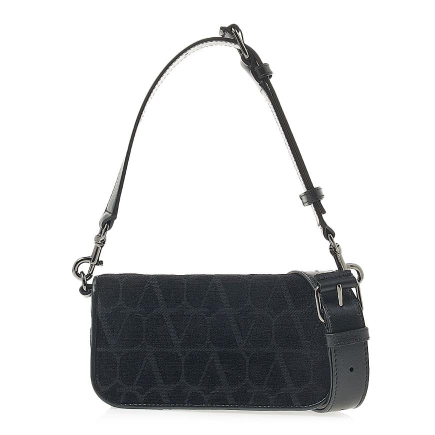 VALENTINO Garavani Toile Iconography Shoulder Bag Black Unisex Crossbody