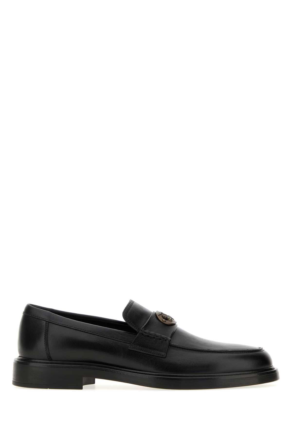 BURBERRY Black Leather Penny Loafers Men’s Dress Shoes