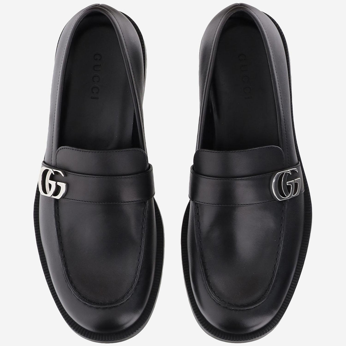 GUCCI Black Leather Loafer Men's Dress Shoes
