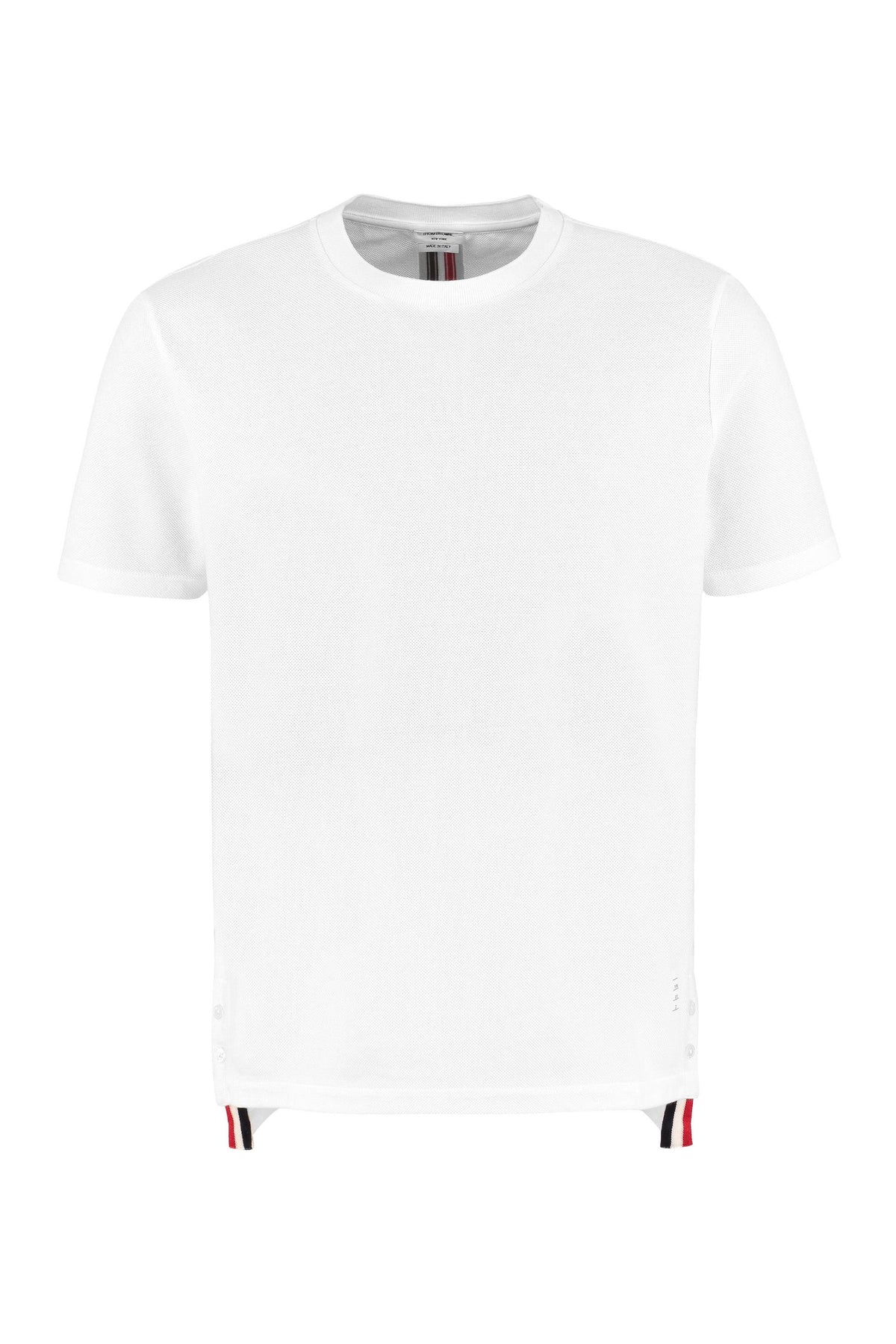 THOM BROWNE White Cotton Short Sleeve T-Shirt