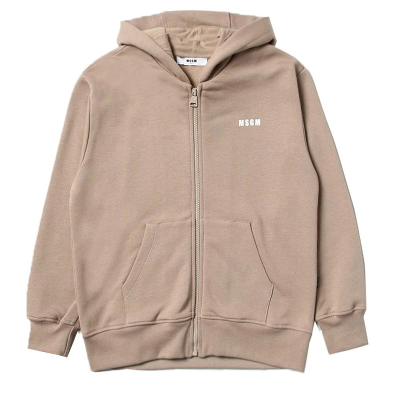 MSGM Black Back Logo Zip Hoodie Jacket for Women
