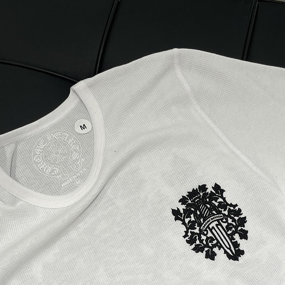 Chrome Hearts White Waffle Long Sleeve T-Shirt Dagger Vine Floral