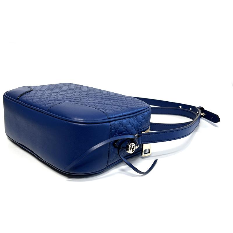 GUCCI GG Guccissima Disco Crossbody Bag Blue 449413 BMJ1G