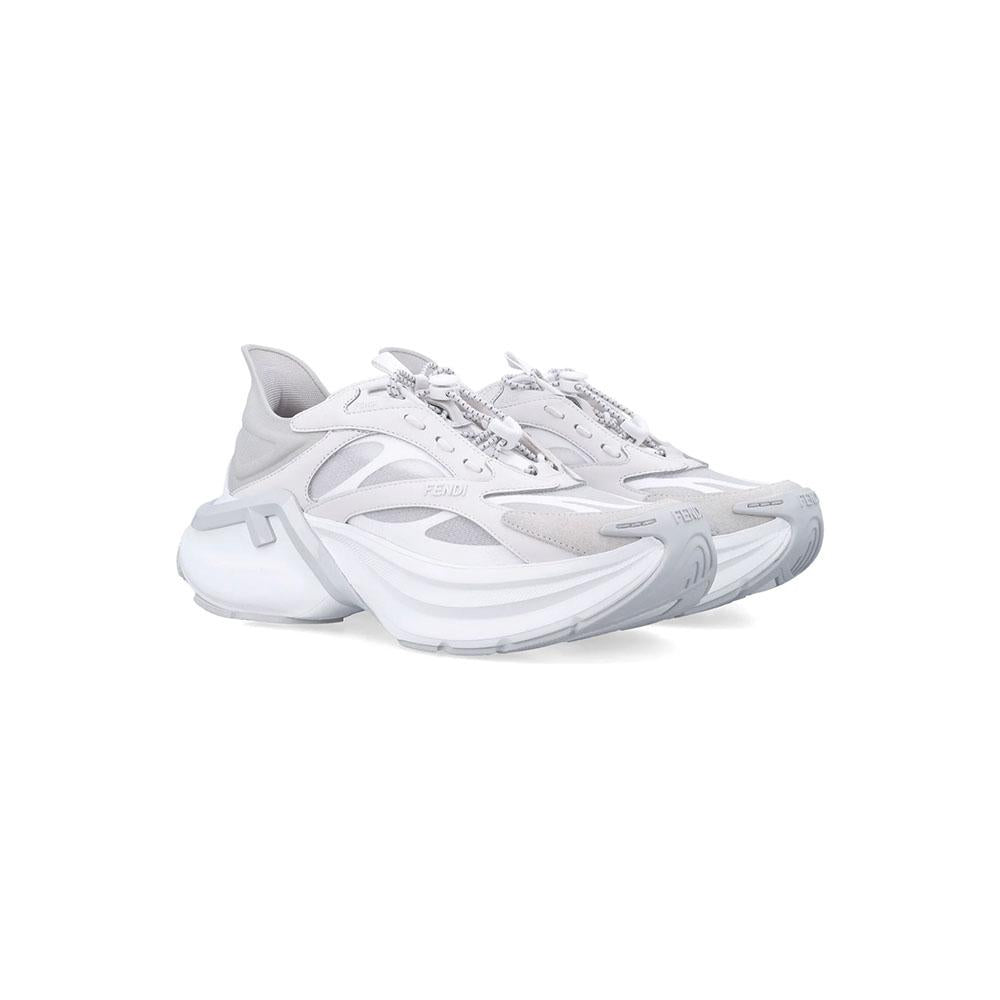 FENDI F-Light Low Top Sneakers White Beige Women