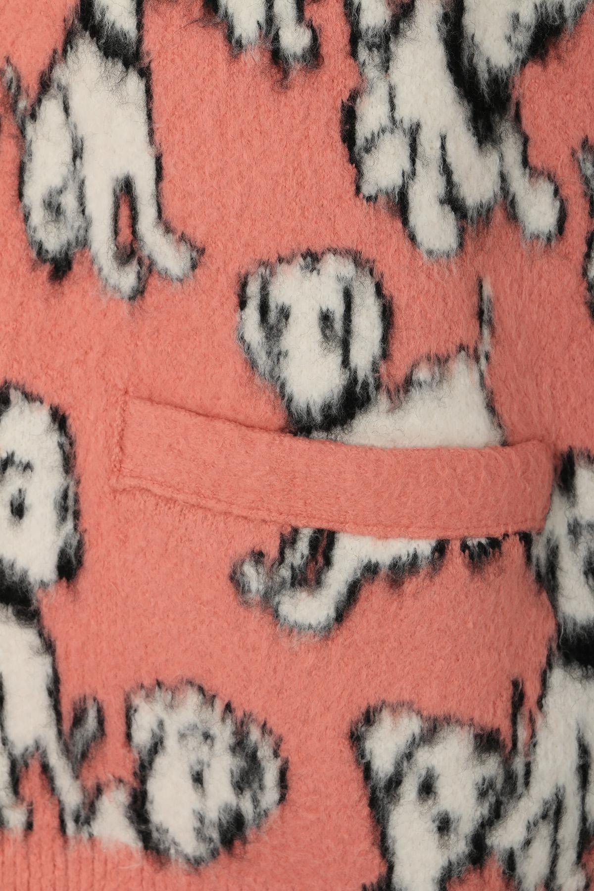 CELINE Artist Jacquard Brushed Cotton-Wool Cardigan Pink