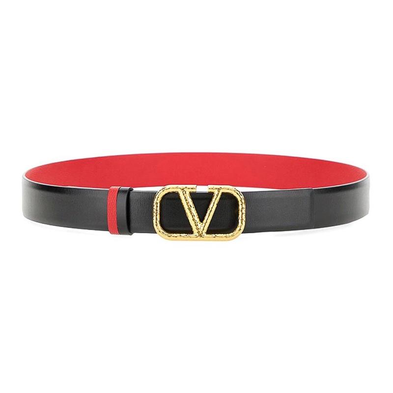 VALENTINO V Logo Reversible Leather Belt for Women