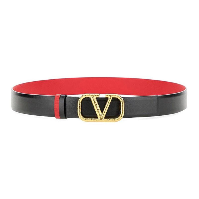 VALENTINO V Logo Reversible Leather Belt for Women