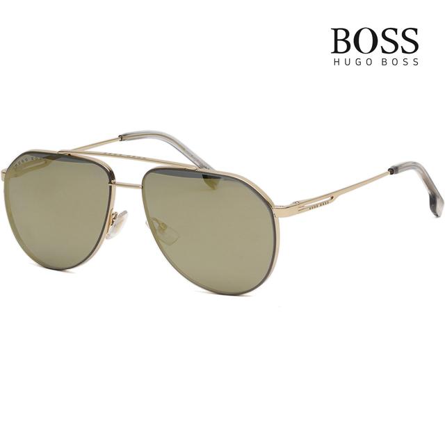 HUGO BOSS Gold Mirror Aviator Metal Sunglasses BOSS1326S J5GUE
