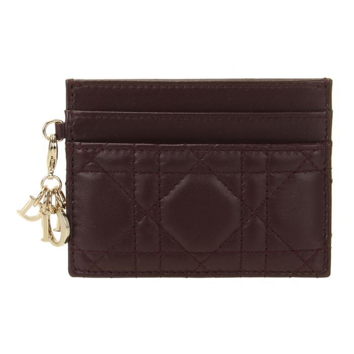 DIOR Lady Dior Freesia Leather Card Holder Wallet