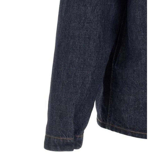 STONE ISLAND Denim Overshirt with Patch Logo Men’s Long Sleeve Shirt