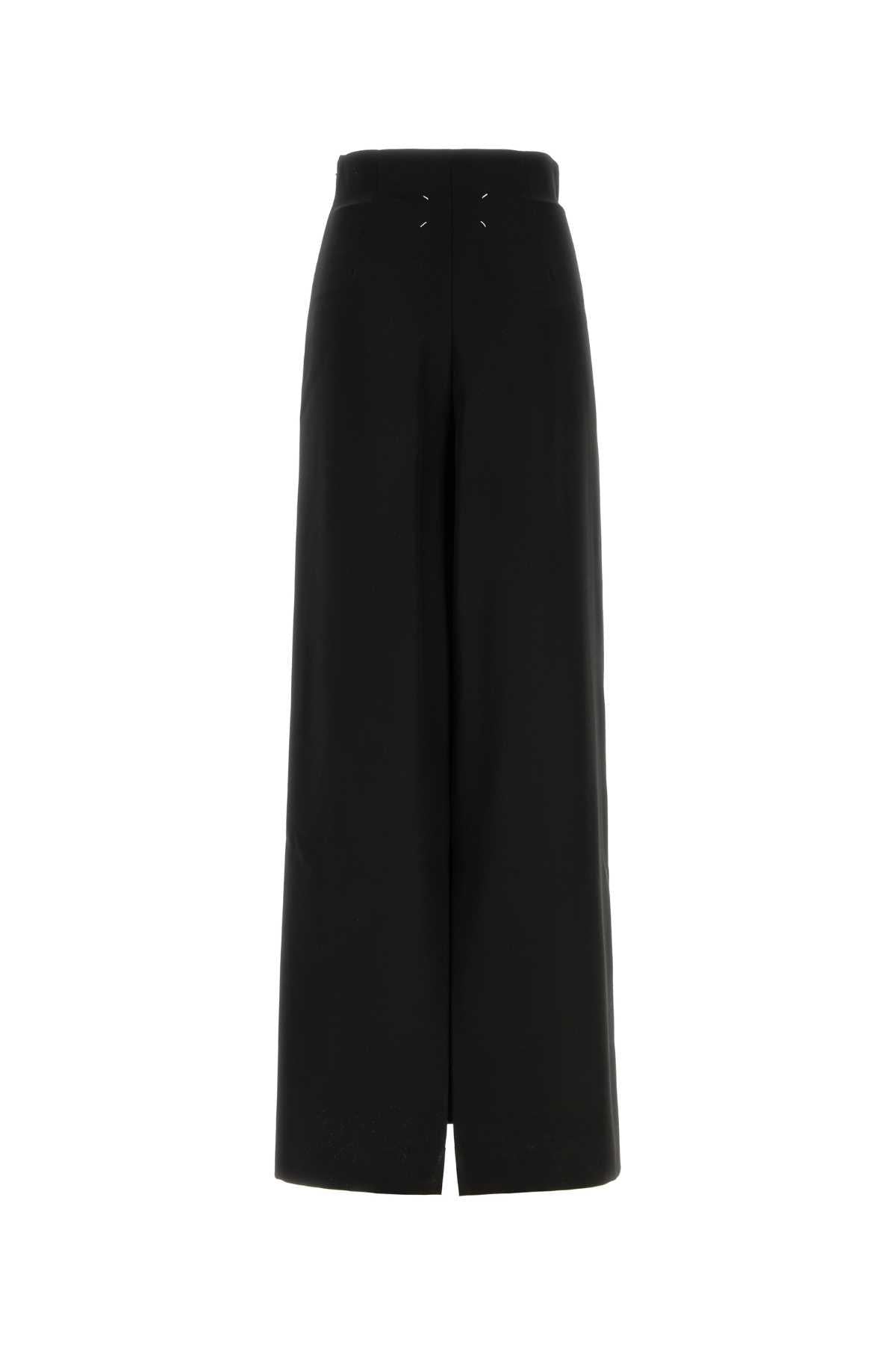 Maison Margiela Black Wool Long Skirt