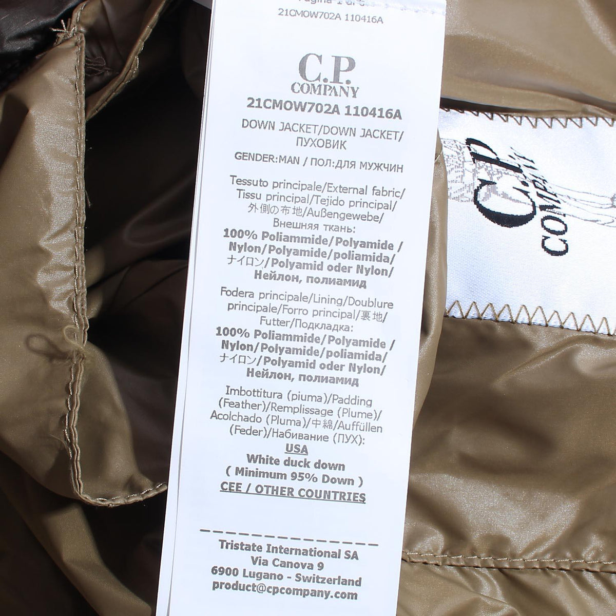 CP Company DD Shell Hooded Down Puffer Jacket Beige Men