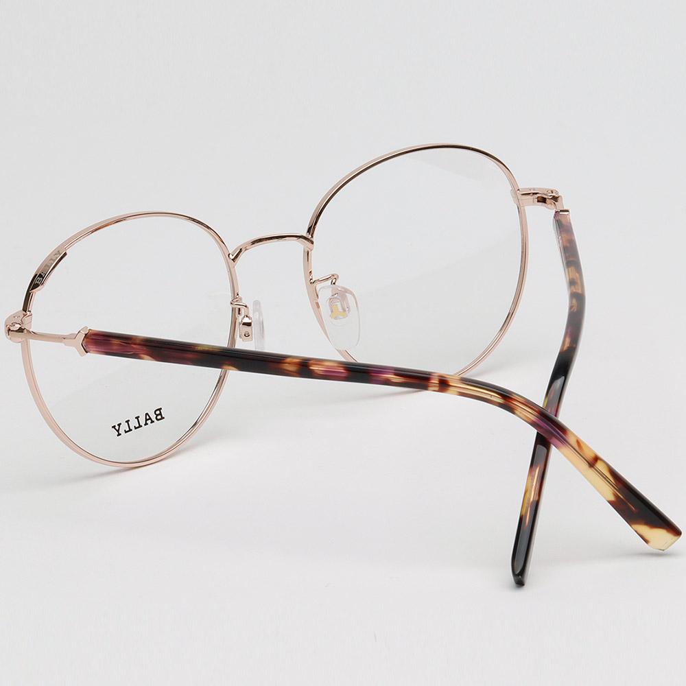 BALLY Unisex Lightweight Round Metal Eyeglass Frames BY5046H 005
