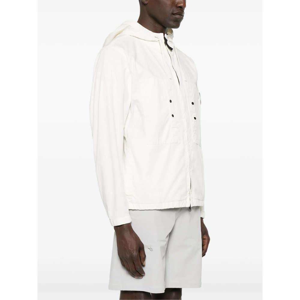 STONE ISLAND White Jacket with Compass Patch Logo S154100091 S0010 V0093