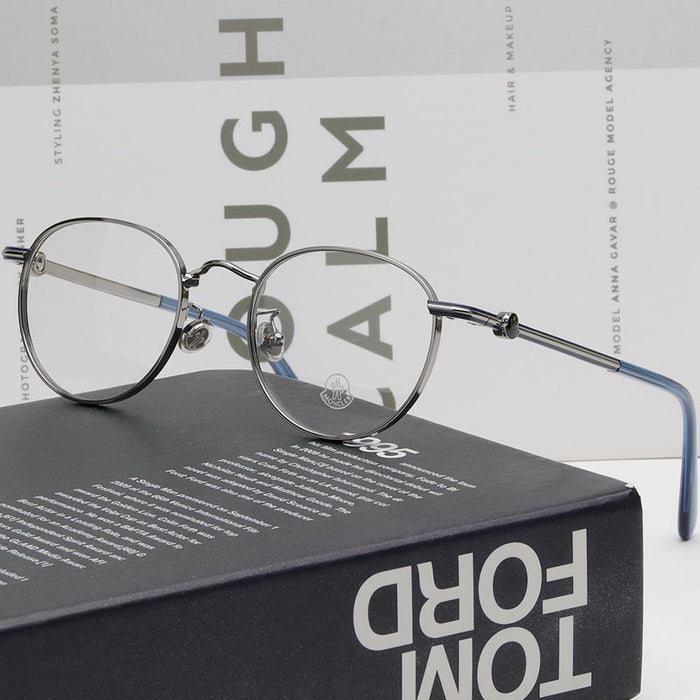Moncler Silver Metal Round Eyeglass Frame Unisex ML5204H 014