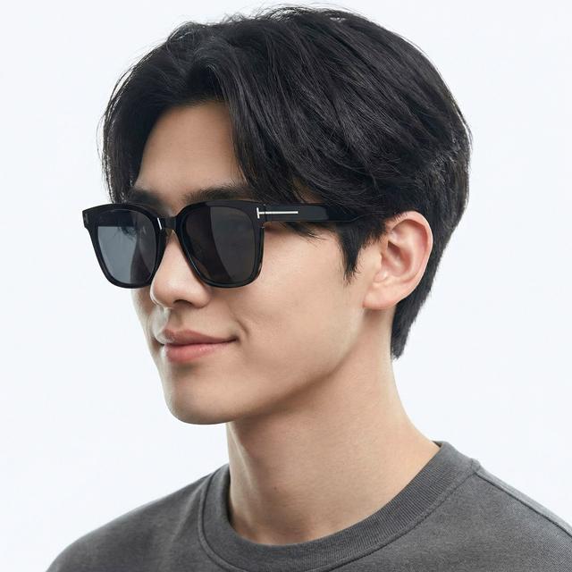 TOM FORD Transparent Black Square Sunglasses Unisex Asian Fit