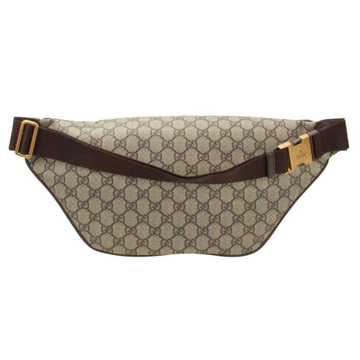 GUCCI Ophidia Large Belt Bag Beige Brown Canvas Leather Trim