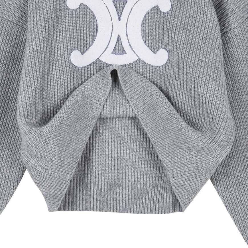 CELINE Ribbed Wool Crewneck Sweater for Women RY0GS423P 09GM