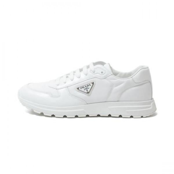PRADA Black Re-Nylon and Brushed Leather Low-Top Sneakers