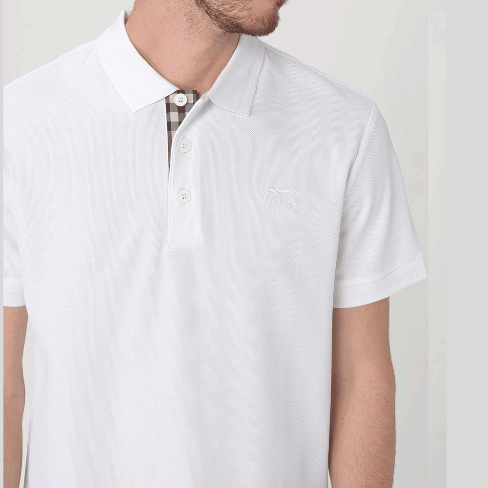 BURBERRY Check Point Polo Collar Men's Short Sleeve T-Shirt