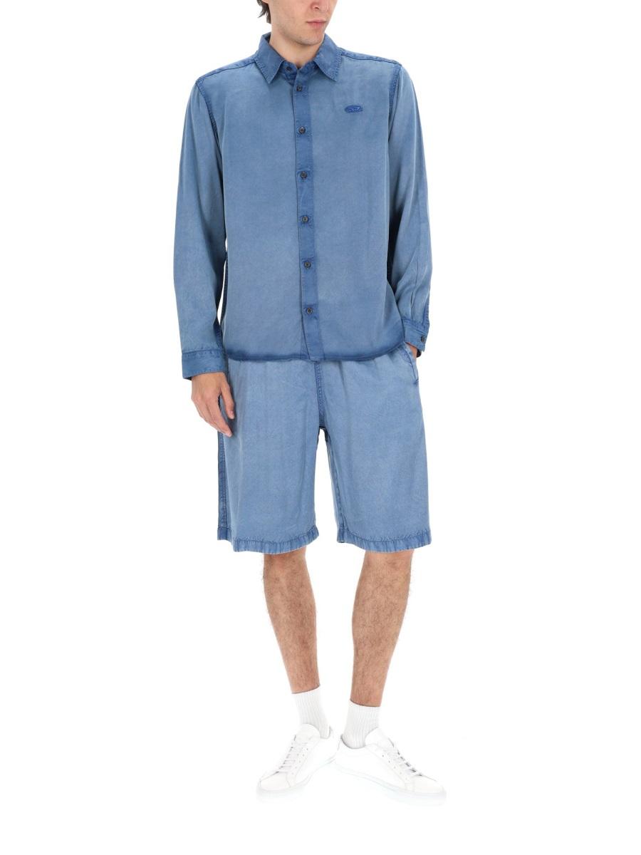 DIESEL Cotton Drawstring Elastic Waist Shorts for Men
