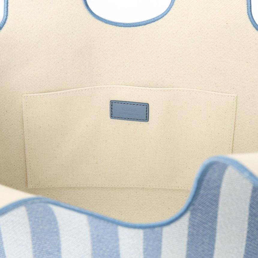 Chloe East-West Striped Tote Bag